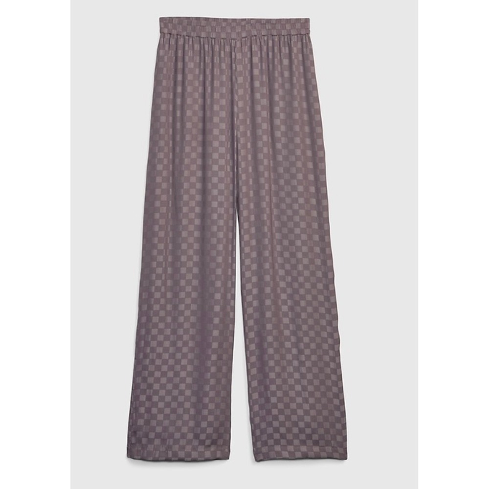 GapBody Womens Small Checkered Wide Leg Lounge Pants Elastic Waist Pockets